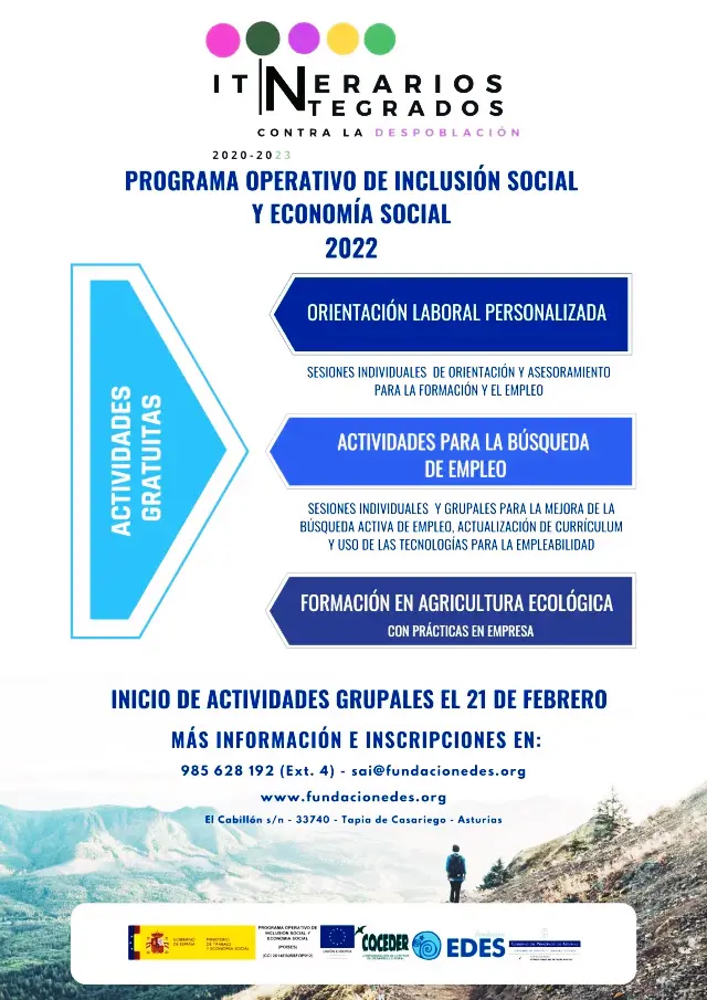 Tras dos años en funcionamiento, Fundación Edes continúa con el proyecto “Itinerarios integrados para luchar contra la despoblación rural”, con inicio de las actividades grupales el 21 de Febrero.