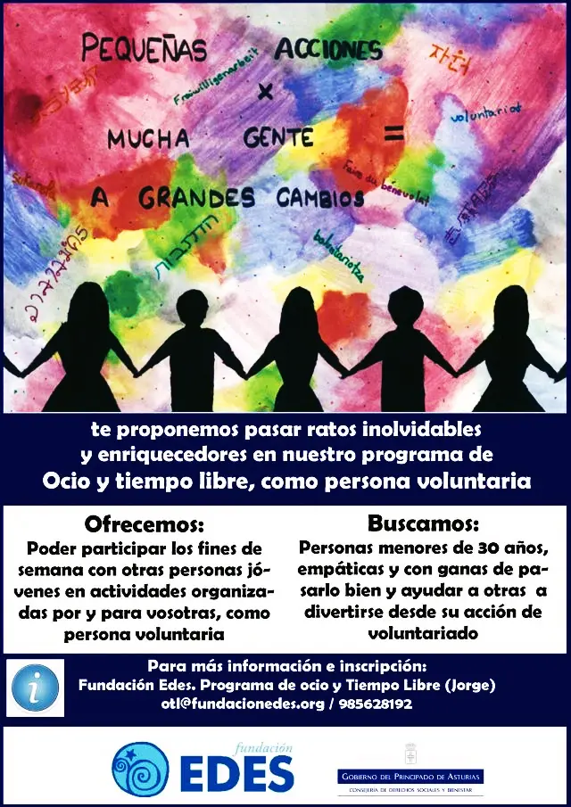 Apúntate al VOLUNTARIADO en el programa de Ocio y Tiempo Libre de Edes