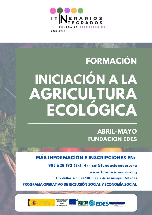 Nueva formación en Agricultura Ecológica para abril y mayo. Servicio de Empleo Y Formación.