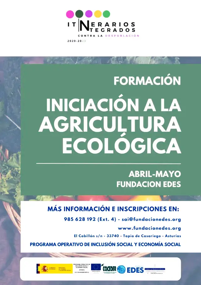 Nueva formación en Agricultura Ecológica para abril y mayo. Servicio de Empleo Y Formación.