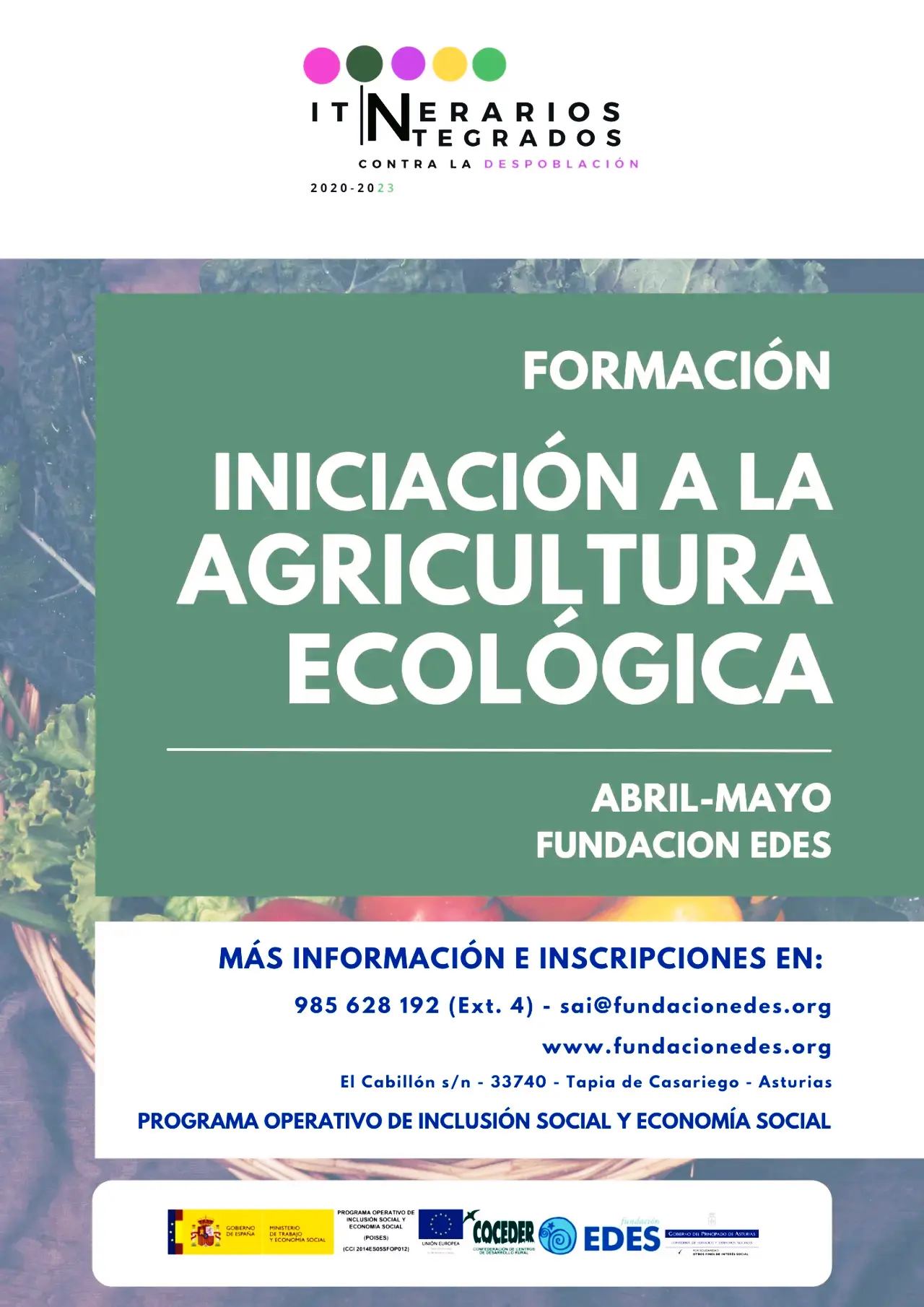 Nueva formación en Agricultura Ecológica para abril y mayo. Servicio de Empleo Y Formación.