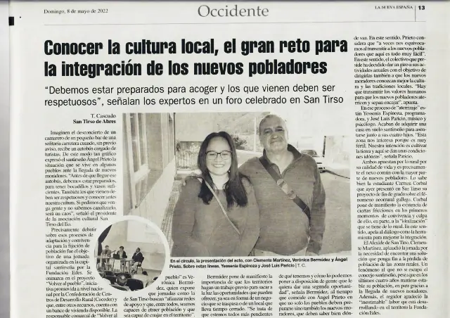Jornadas sobre Fijación de Población en San Tirso de Abres