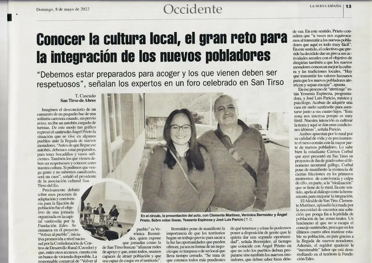 Jornadas sobre Fijación de Población en San Tirso de Abres