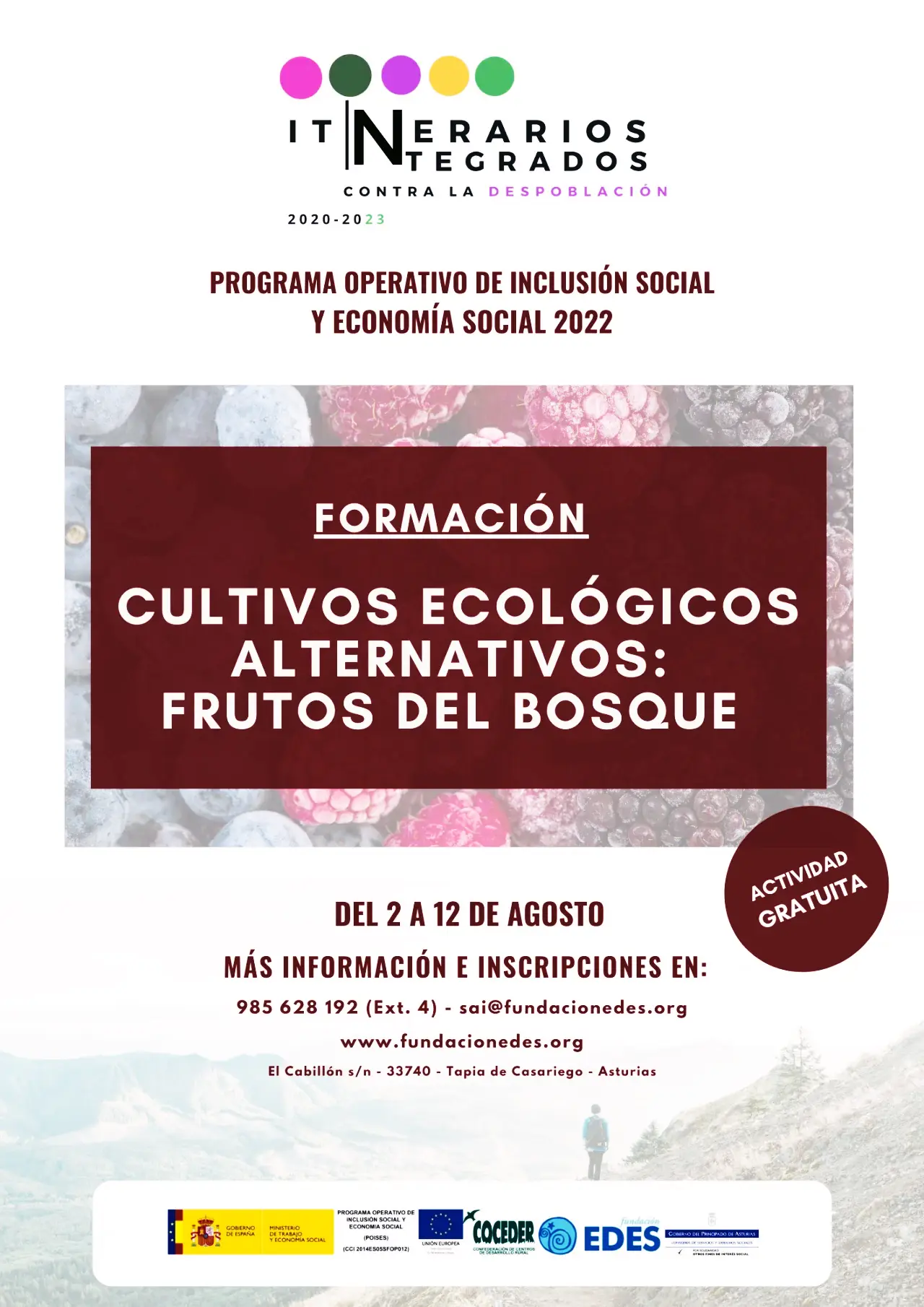 Nueva formación para agosto: CULTIVOS ECOLÓGICOS ALTERNATIVOS: FRUTOS DEL BOSQUE