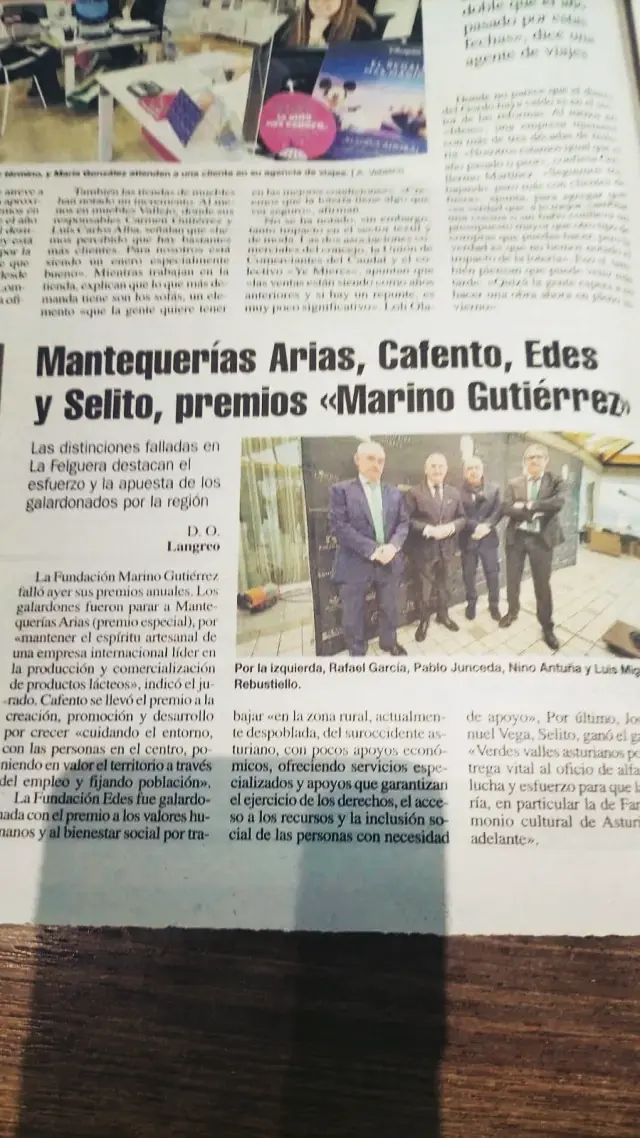 Fundación Edes galardonada con el premio a los valores humanos y el bienestar social de la Fundación Marino Gutiérrez