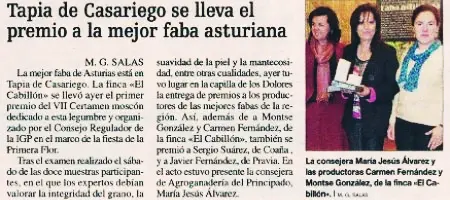 Nuestra faba gana el 1º PREMIO en la Primera Flor de Grado
