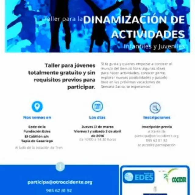 Taller para la dinamización de actividades infantiles y juveniles