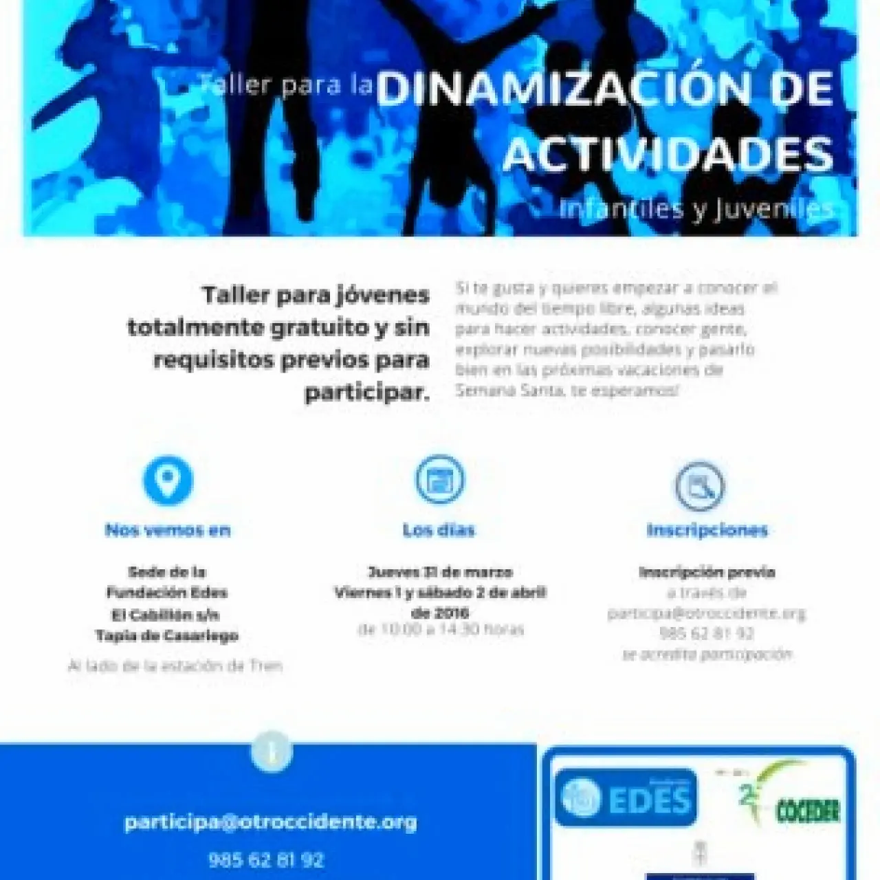 Taller para la dinamización de actividades infantiles y juveniles