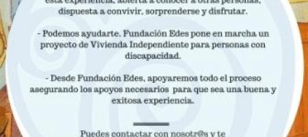 Vida Independiente: ¿Te gustaría participar como persona de apoyo durante el proceso?