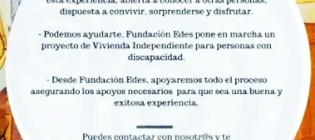 Vida Independiente: ¿Te gustaría participar como persona de apoyo durante el proceso?