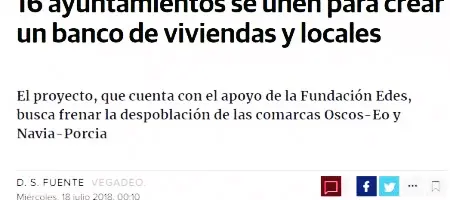 Comercio: 16 ayuntamientos se unen para crear un banco de viviendas y locales 18/07/2018