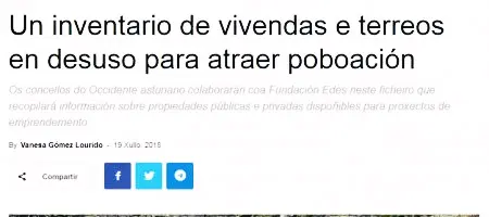 XORNAL: Un inventario de vivendas e terreos en desuso para atraer poboación 19/07/2018