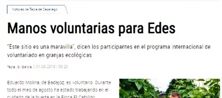 LNE:Manos voluntarias para Edes 31/08/2018