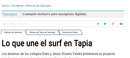 LNE: Lo que une el surf en Tapia 11/10/2018
