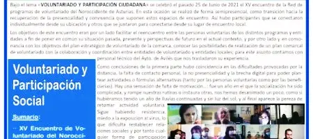Nueva Hoja de voluntariado del Noroccidente de Asturias. Julio 2021